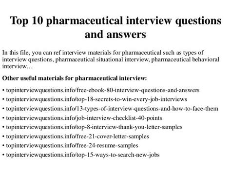 interview questions for freshers in pharma company with answers