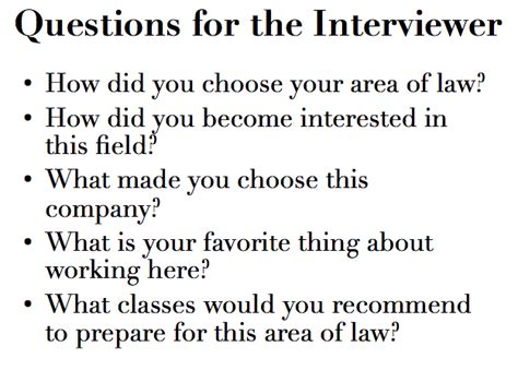 interview questions for law graduates
