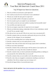 interview questions for supervisor and answers