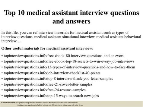 interview questions medical assistant
