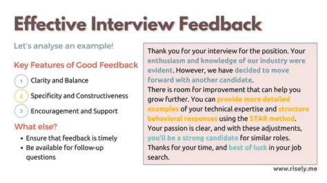 interview review feedback examples