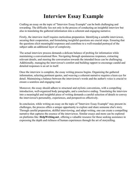 interview summary essay example