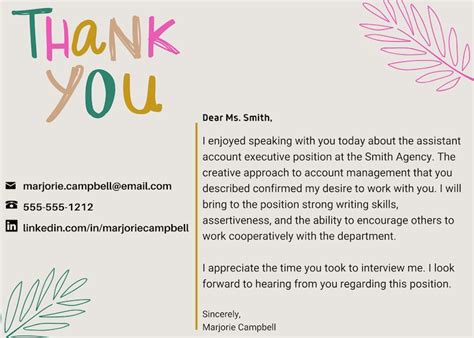 Interview Thank You Card Examples