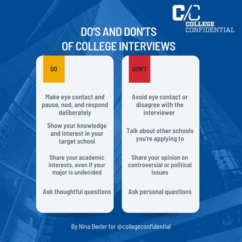 interview tips for college admissions