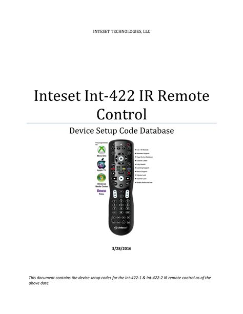 2 Learning Remotes Inteset 4in1, Int422 Universal Backlit IR