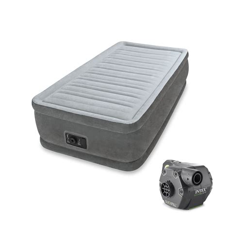 Intex Pillow Rest Twin Airbed with Builtin Electric Pump Adjustable