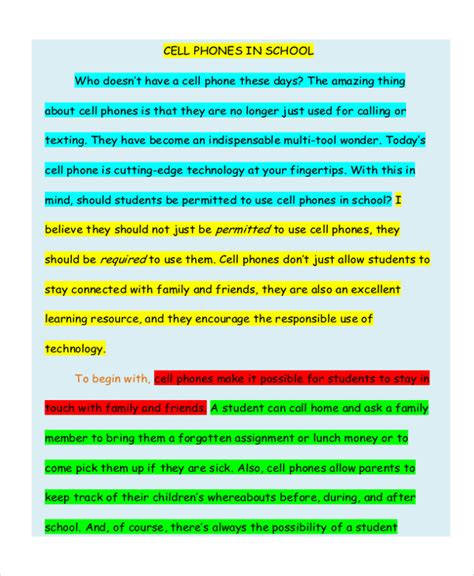 intro paragraph examples high school