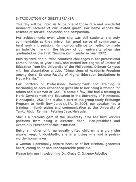 introducing a guest speaker speech examples pdf
