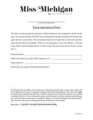 introduction for pageant example