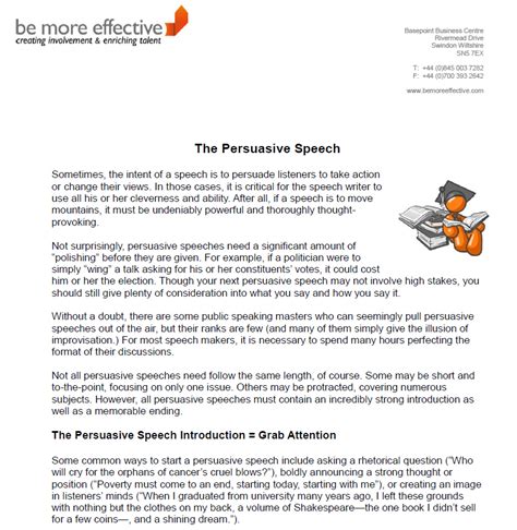 introduction for persuasive speech example