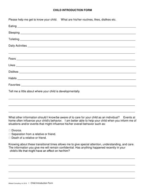 introduction form template