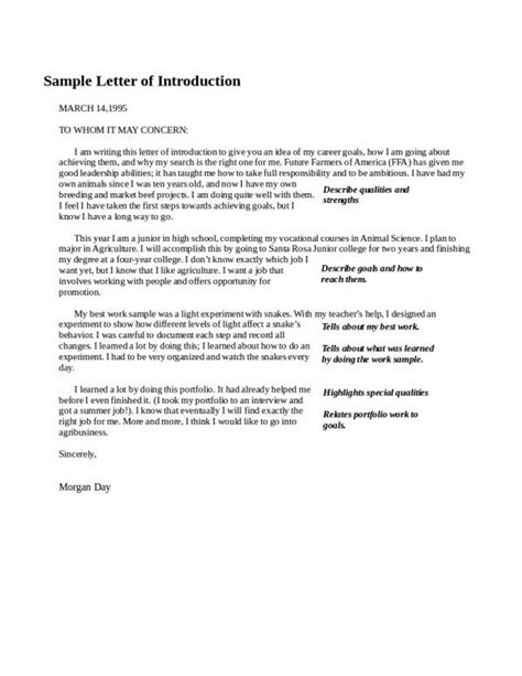 introduction format for students in school
