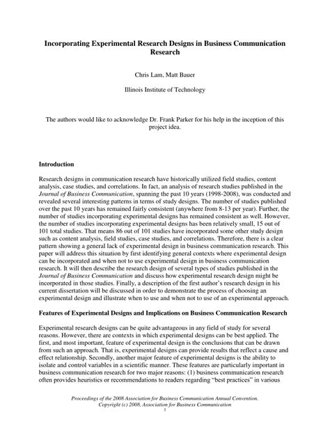 introduction of experimental research