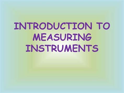 Introduction Of Instruments