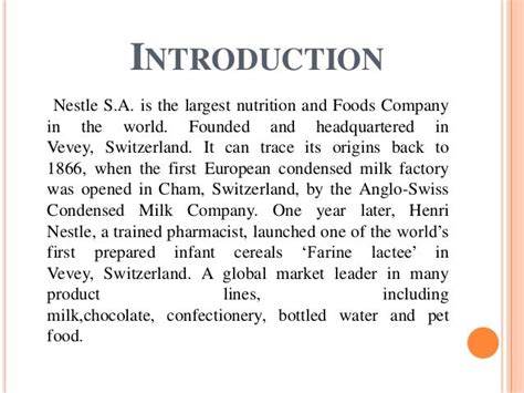 introduction of nestle company