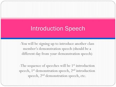 introduction of presentation in class