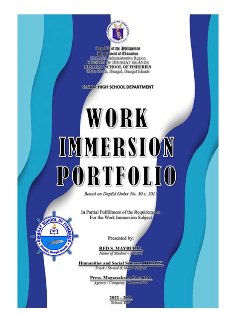 introduction of work immersion portfolio sample pdf