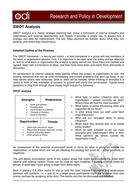 introduction swot analysis examples