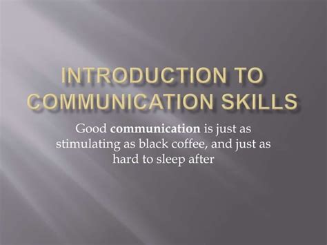 introduction to communication skills ppt