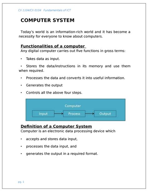 introduction to computer systems notes