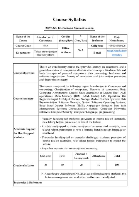 introduction to computing syllabus ched