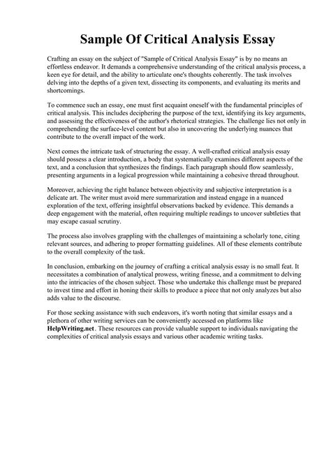 introduction to critical analysis pdf