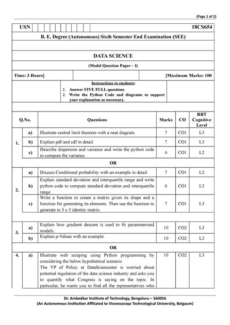 introduction to data science question paper with solutions pdf