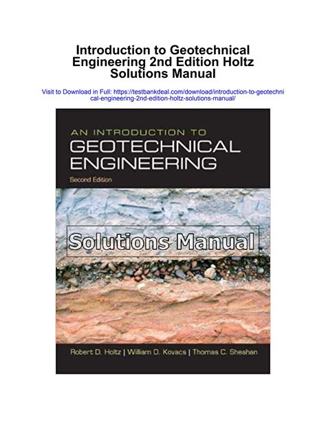Introduction to Geotechnical Engineering Solution Manual