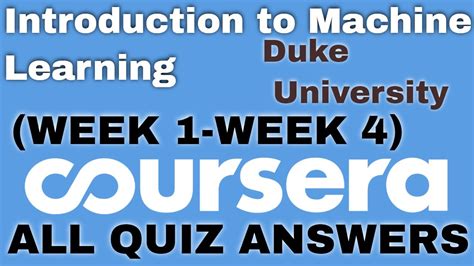 Introduction To Machine Learning Duke University Coursera Quiz Answers