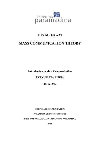 introduction to mass communication theory pdf