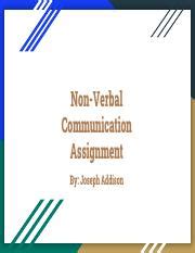 introduction to non verbal communication assignment pdf
