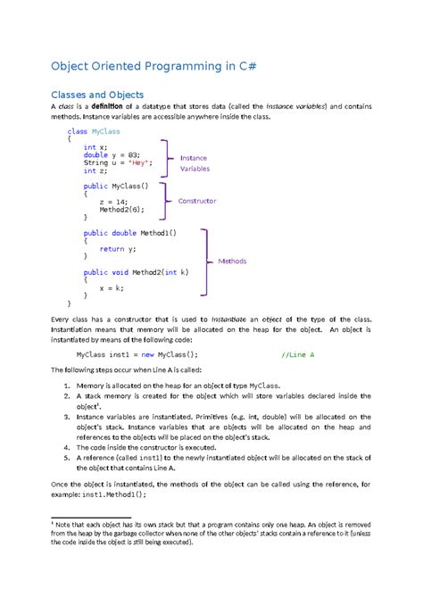 introduction to object oriented programming c#