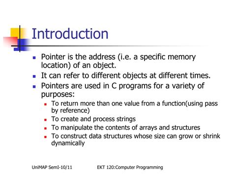 Introduction To Pointers