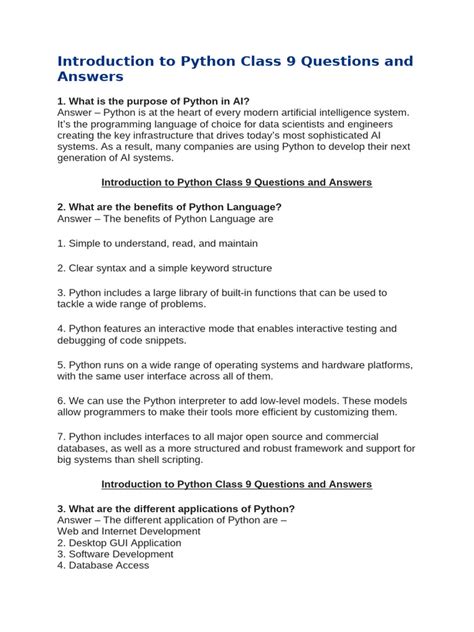 introduction to python class 9