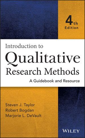 introduction to qualitative research methods a guidebook and resource