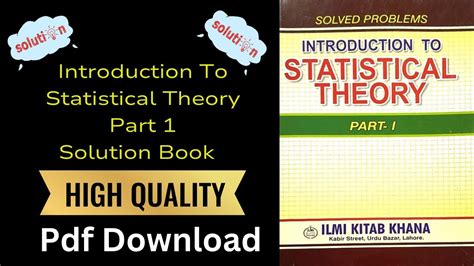 introduction to statistical theory part 1 solution pdf