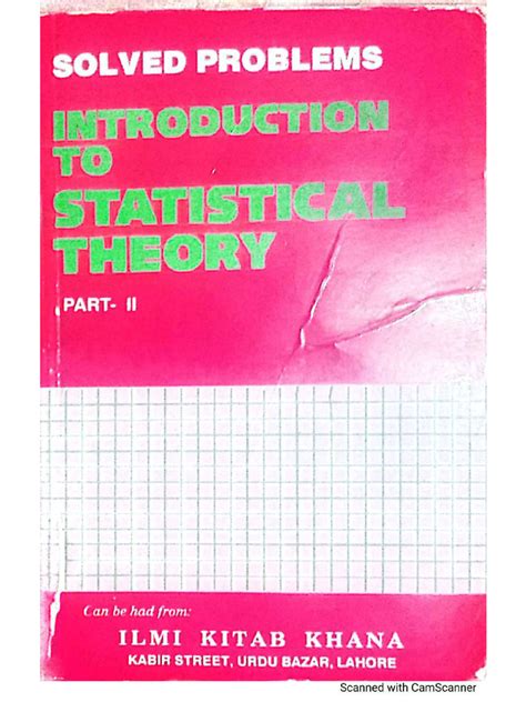 introduction to statistical theory part 2 solution