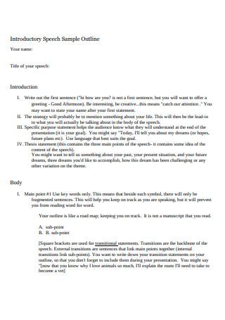 introductory statement for a speech