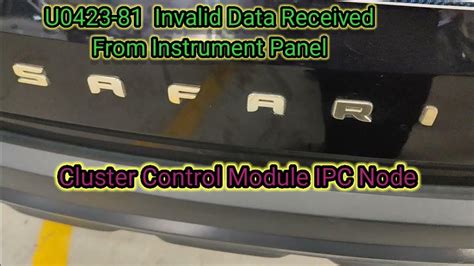 Invalid Data Received From Instrument Panel Cluster Control Module