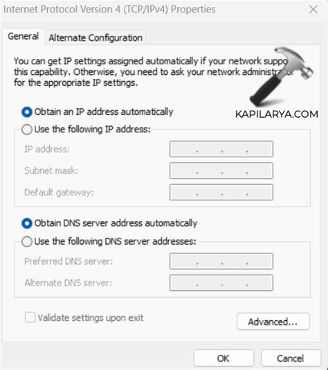 invalid ip configuration ethernet fix