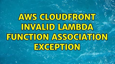 Invalid Lambda Response Exception