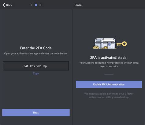 invalid two factor code discord backup code