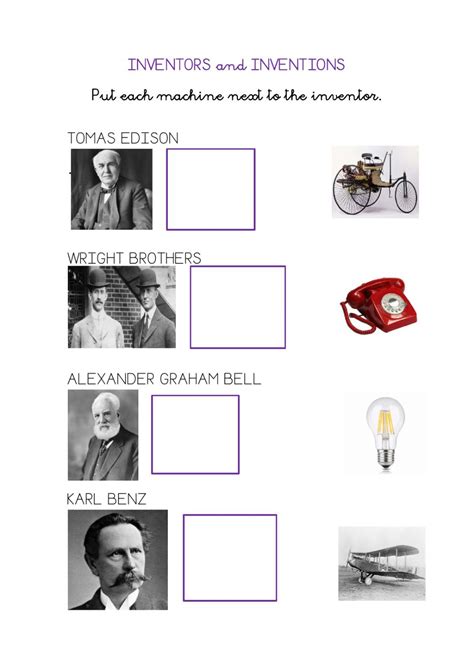 Inventions Printable Worksheets