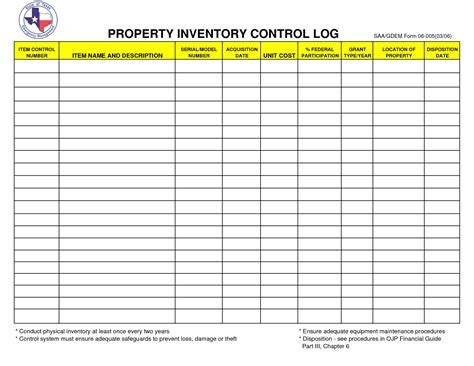 Inventory Control Form Lausd