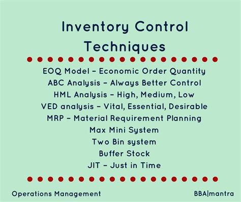 inventory control techniques pdf