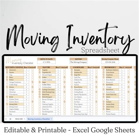 Inventory List When Moving