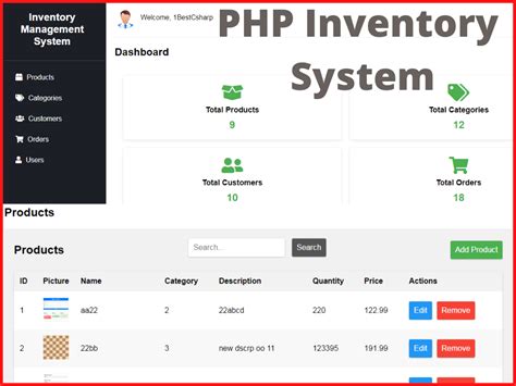 inventory management system project with source code php