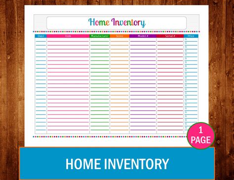 Inventory Printable Off Home