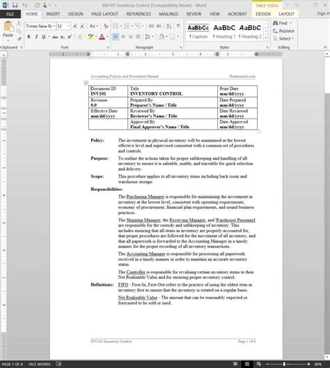 Inventory Procedure Manual