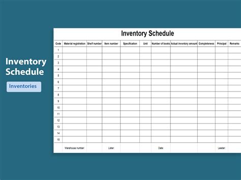 Inventory Count Worksheet Template